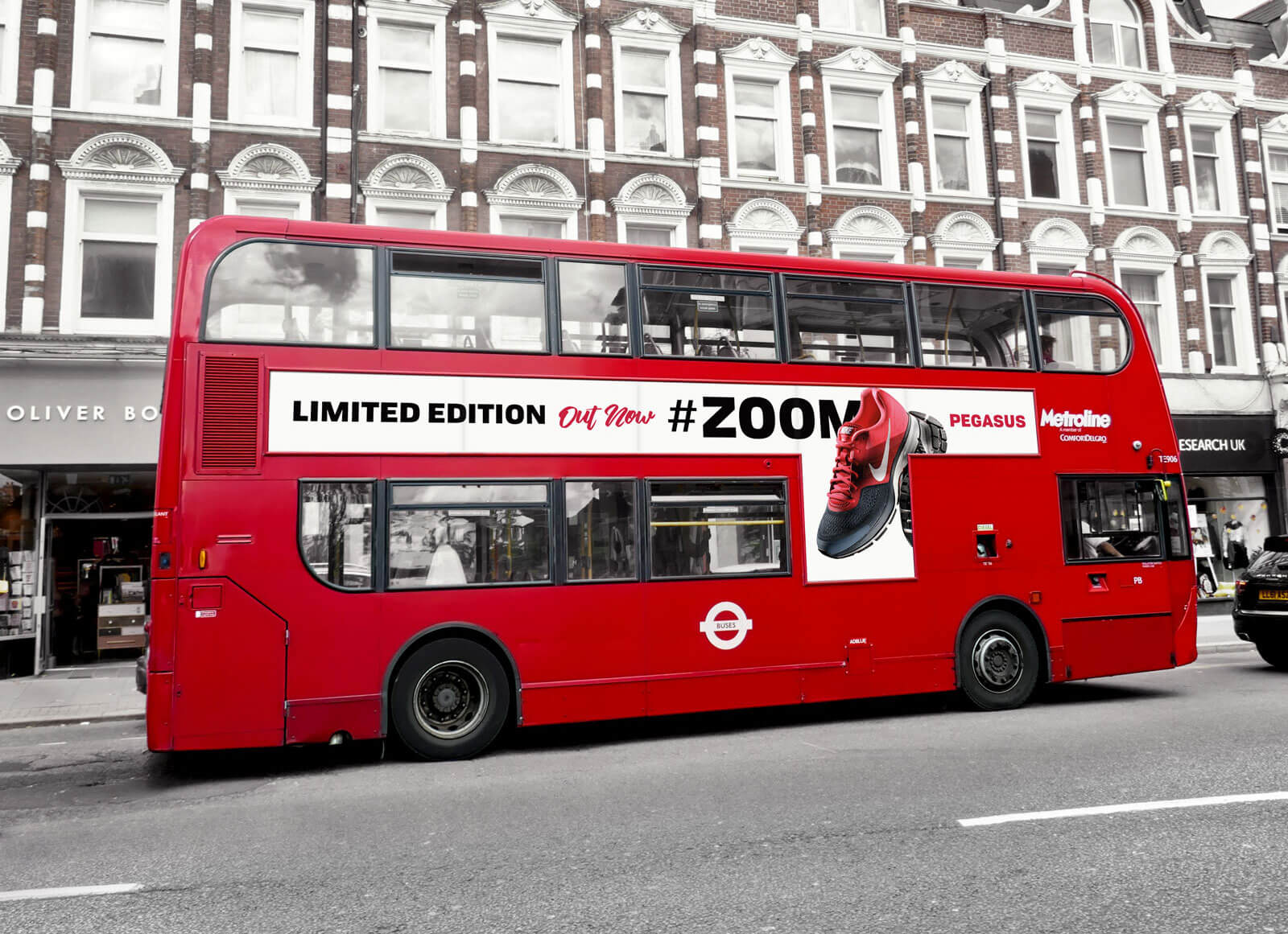London Busfahrzeug Branding Mockup