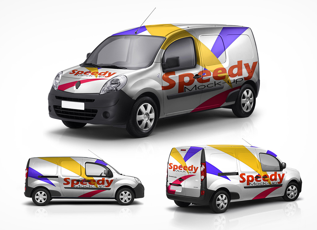 Mini Caddy Van Fahrzeug Branding Mockup