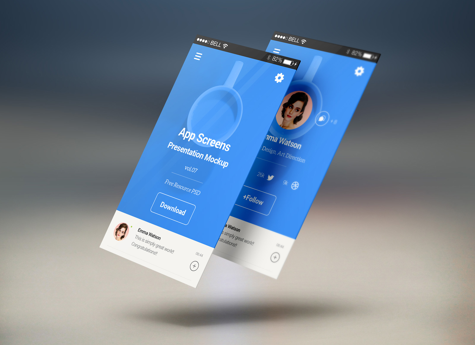 Mobile App Bildschirme Präsentation Mockup