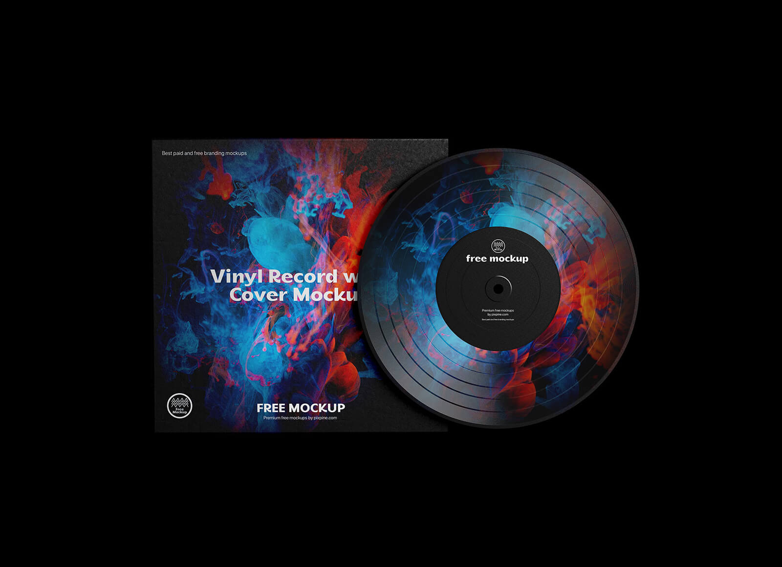 Music Vinyl Record With Cover Mockup