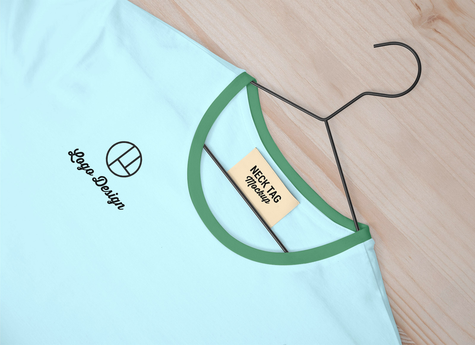 Hals-Tag-Etikett & T-Shirt Mockup