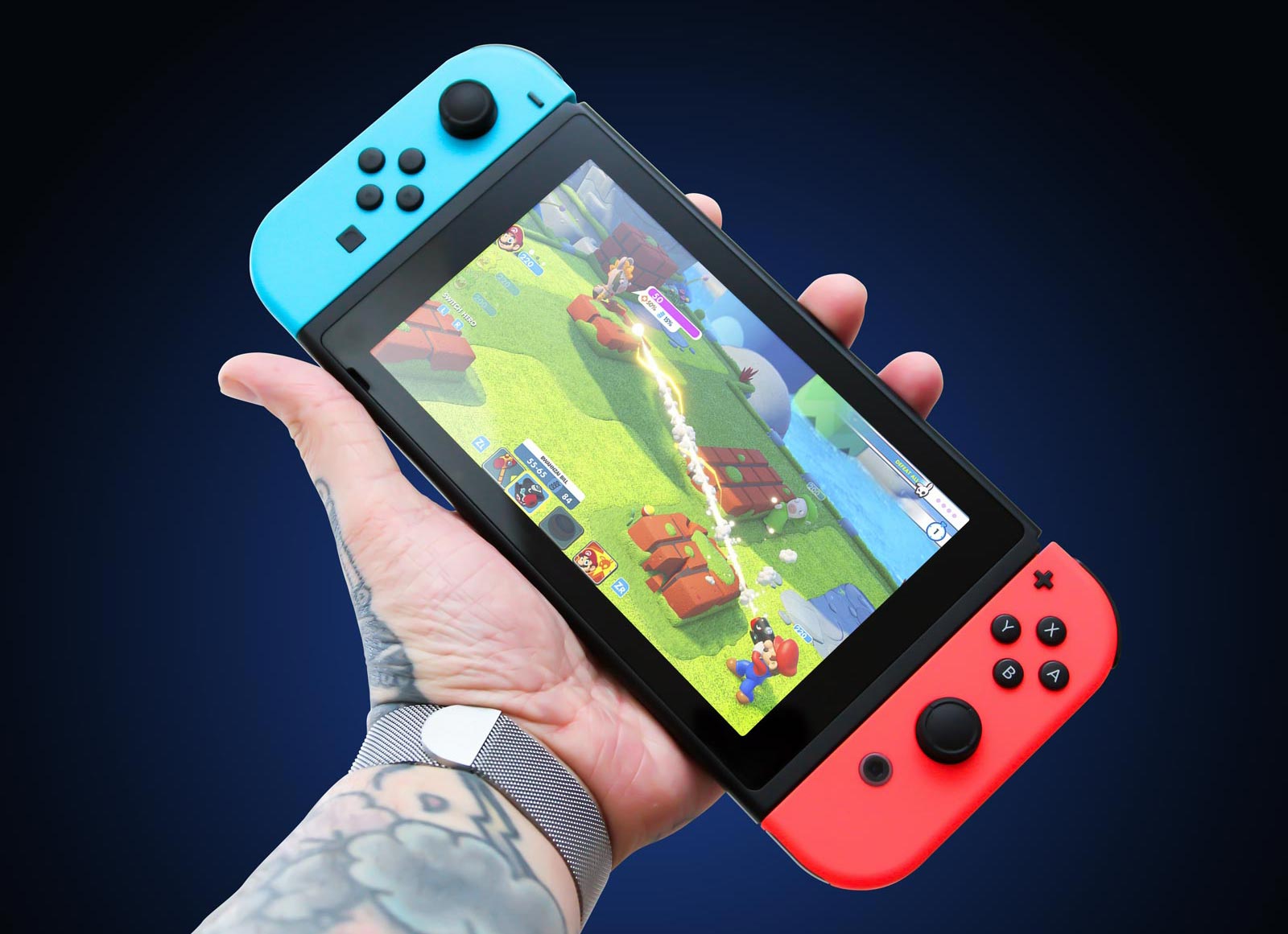 Mockup de pantalla de la consola de juegos de Nintendo Switch