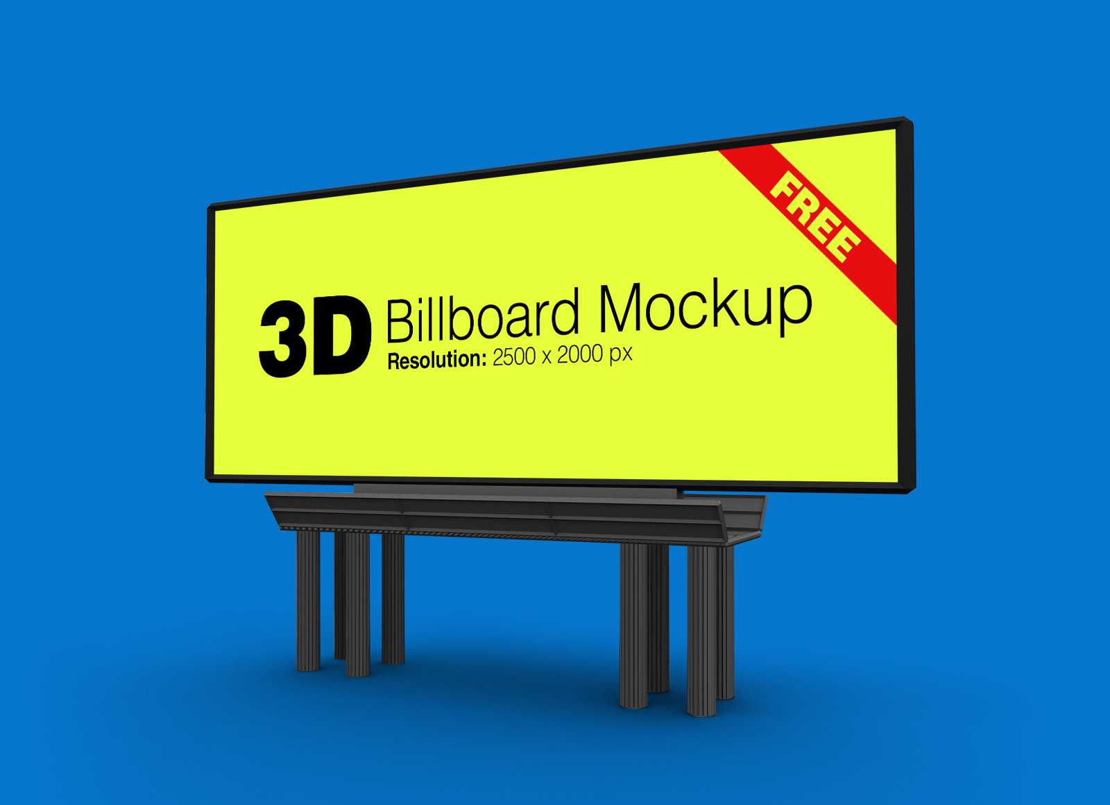 Outdoor -Werbung 3D -Billboard -Mockup