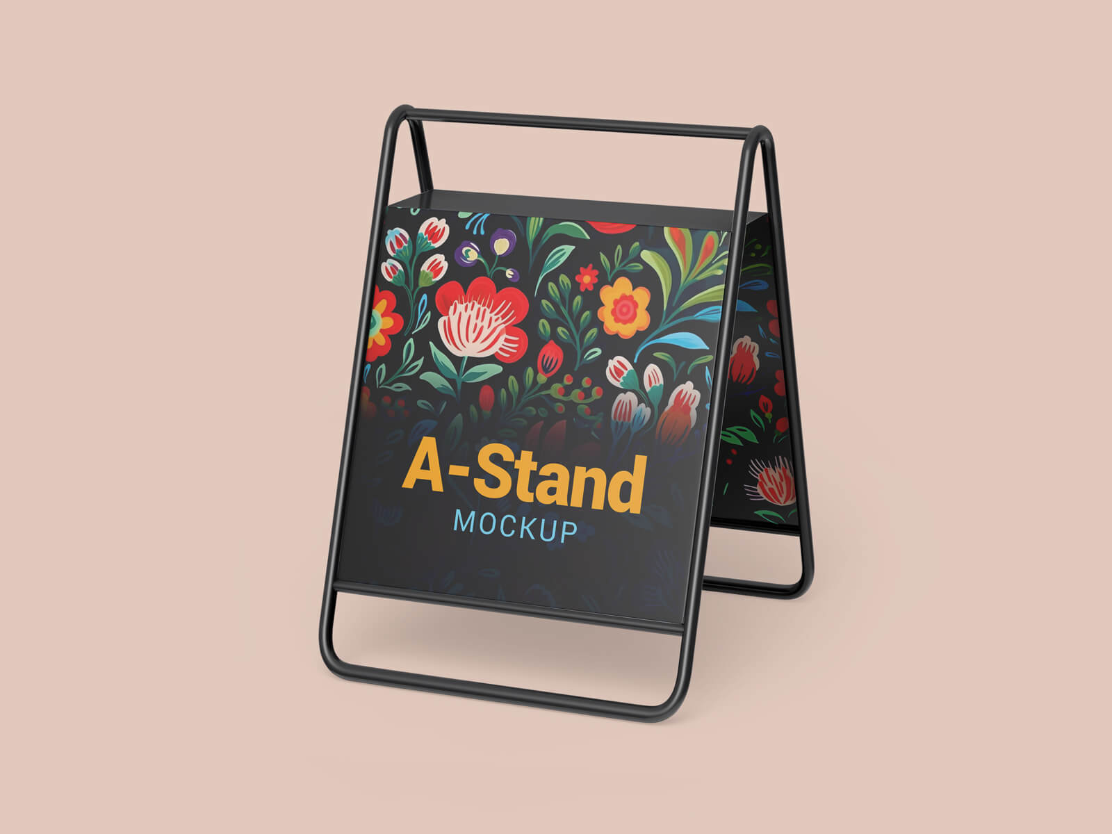 Outdoor Advertising Display A-Frame Stand Mockup