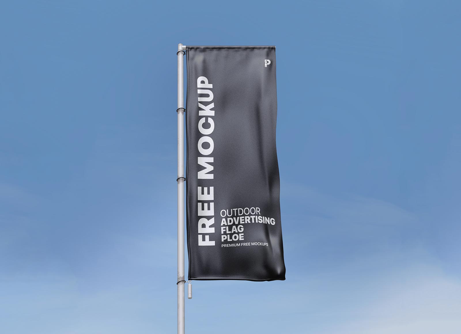Outdoor Advertising Street Flagge Pole Banner Mockup
