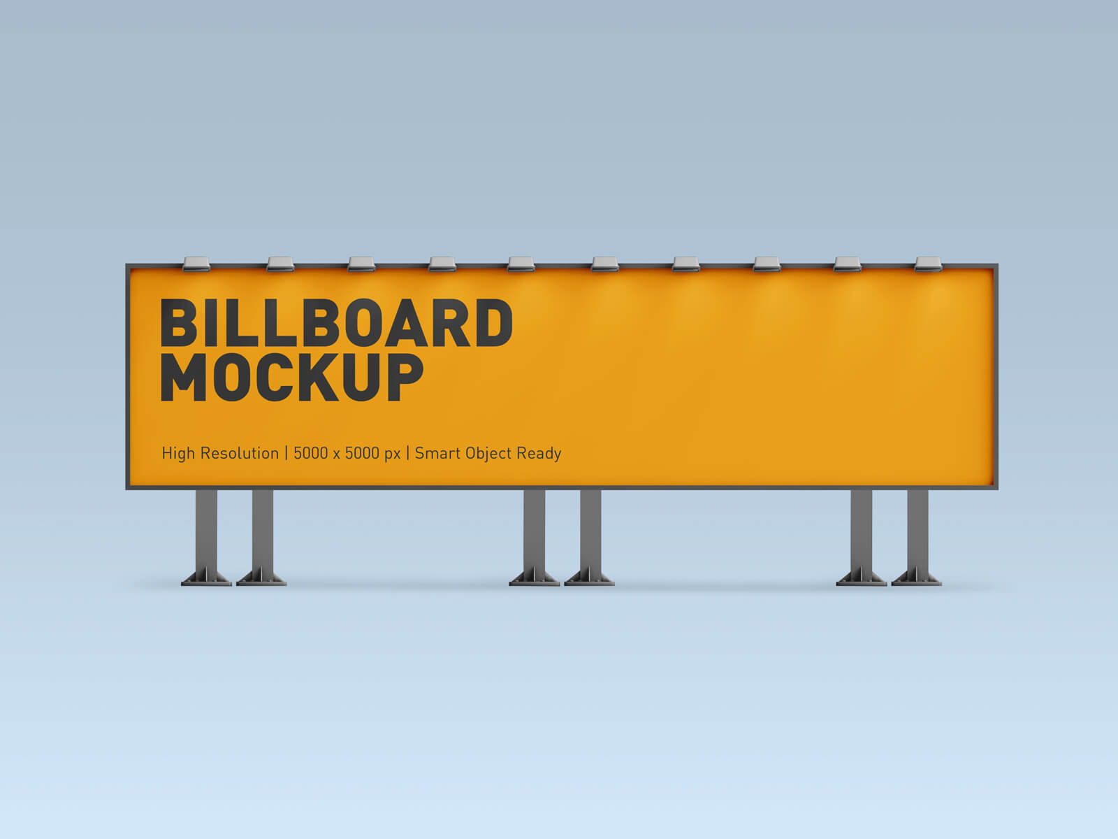 Outdoor Advertising Long Billboard Mockup Set