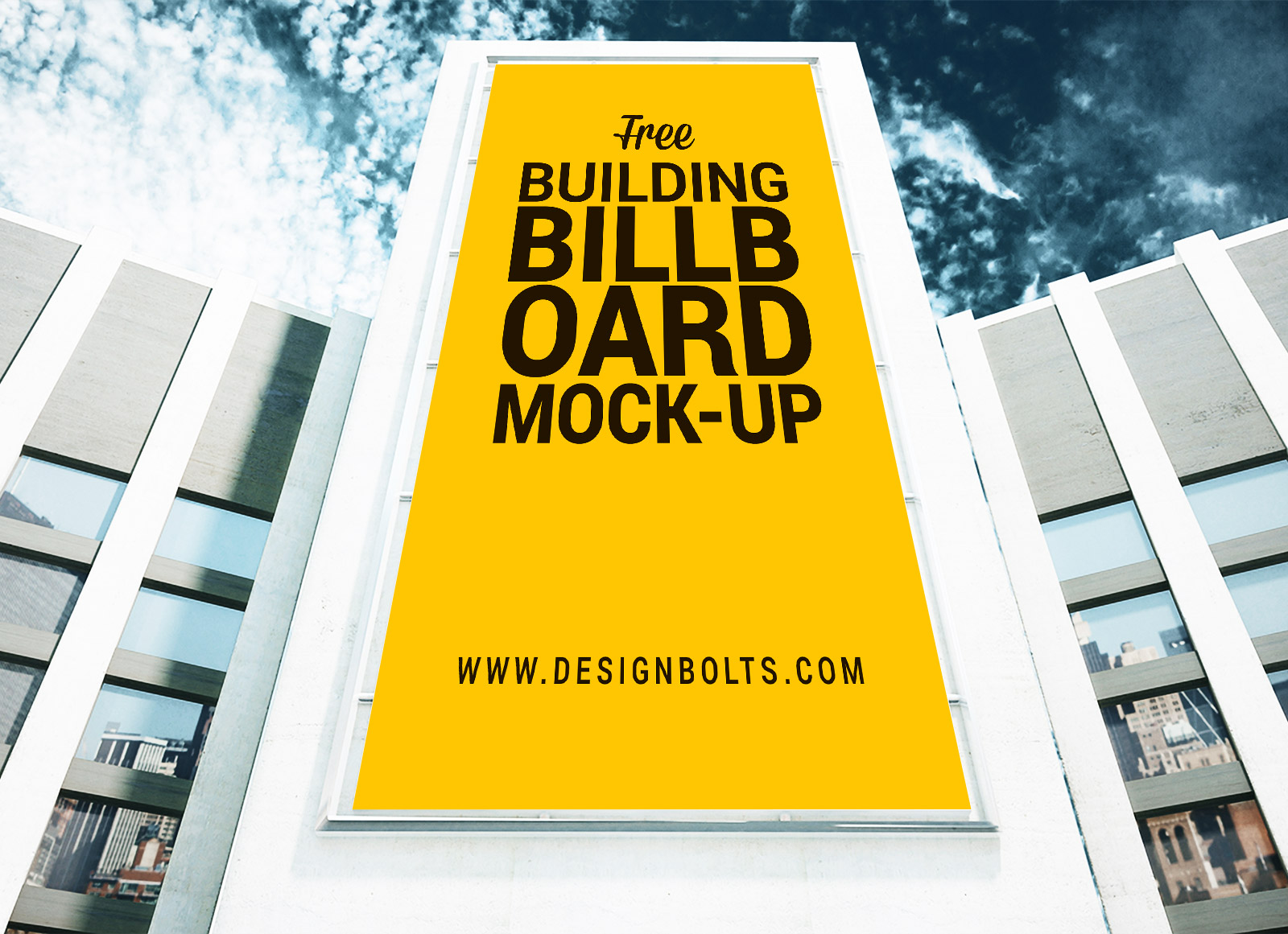 Maqueta de carteles de edificio al aire libre