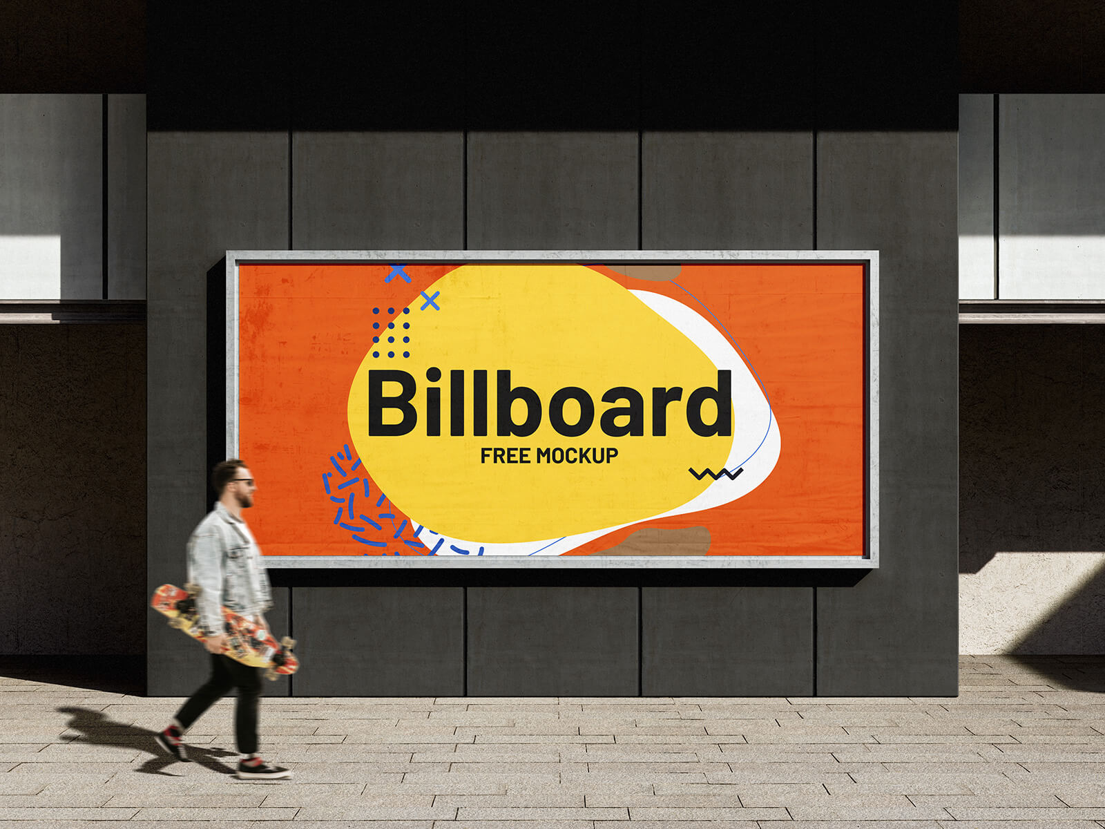 Outdoor Street Wall Billboard Mockup