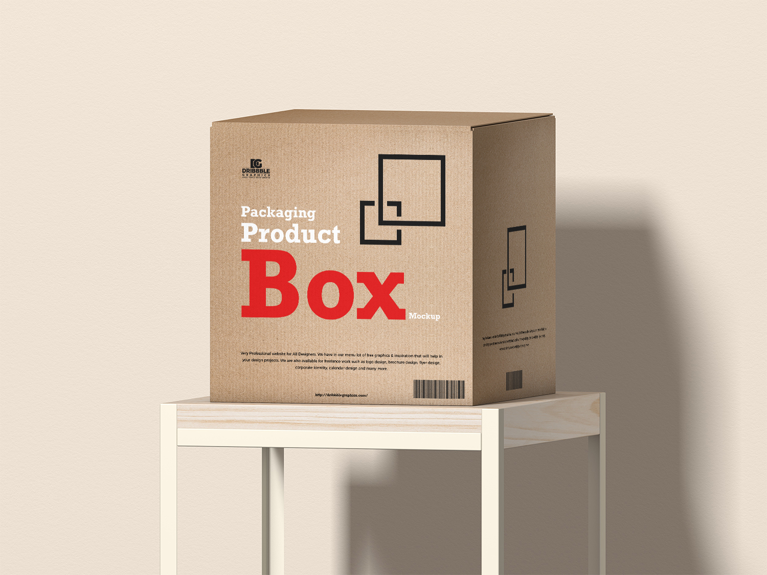 Maqueta de caja de productos de embalaje
