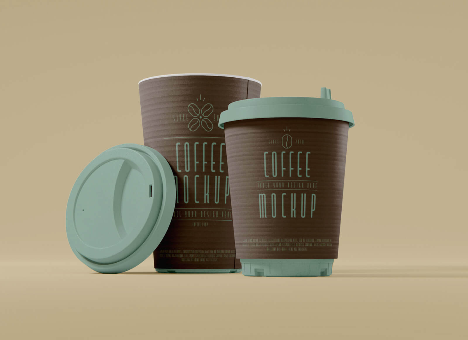 Papierkaffee -Tasse Branding Mockup