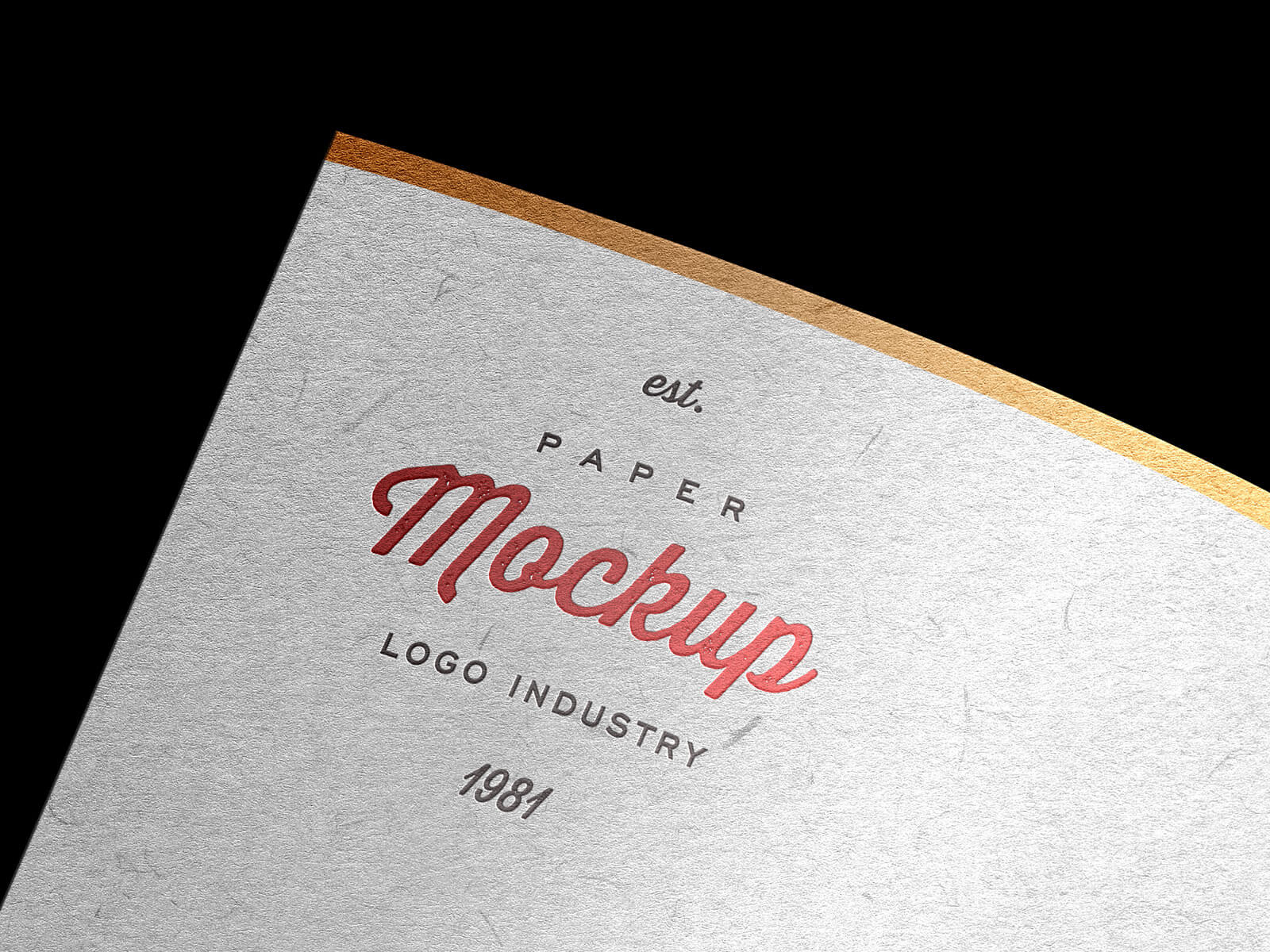 Colored Edge Paper Logo Mockup