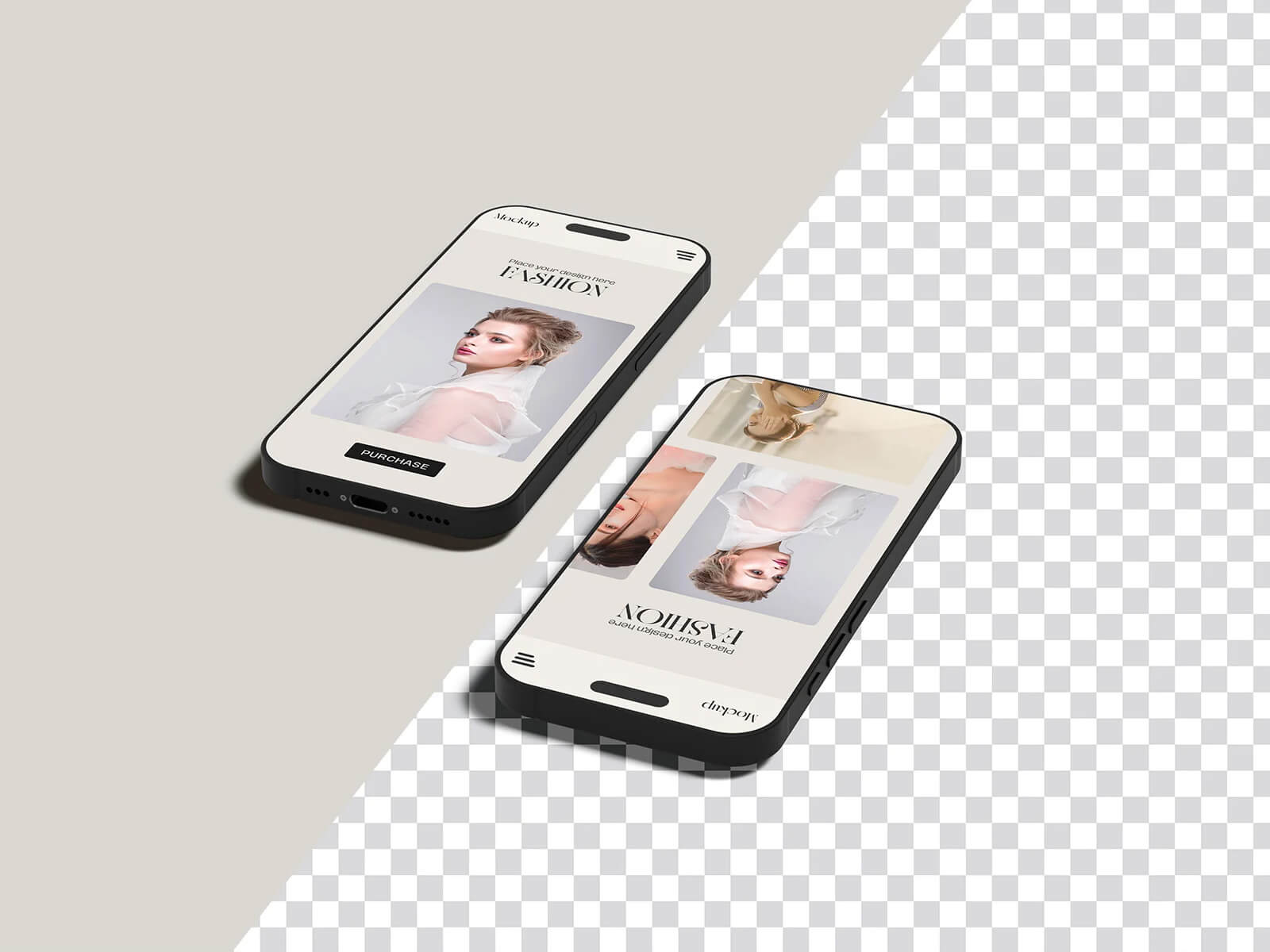 Maqueta de pantalla de iPhone 17 en perspectiva