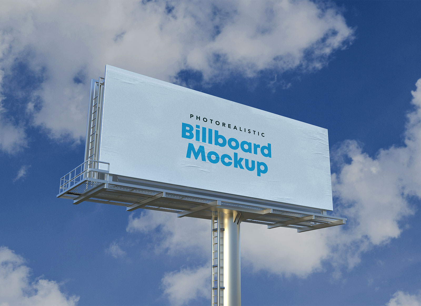 Photorealistic Outdoor Ad Billboard Mockup