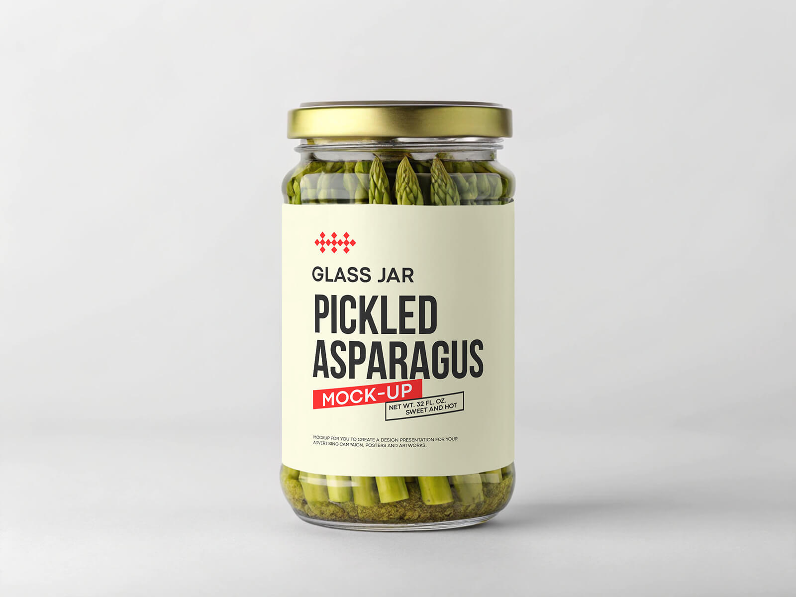Pickled Asparagus Glass Jar Mockup