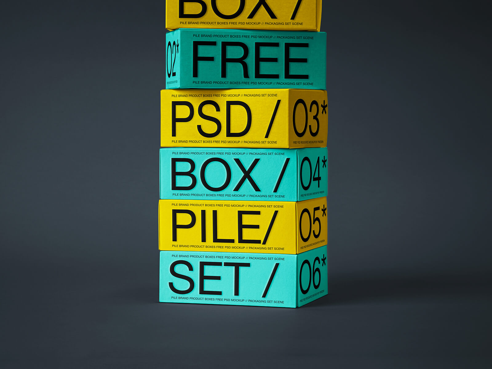 Pile of Product Boxes Mockup