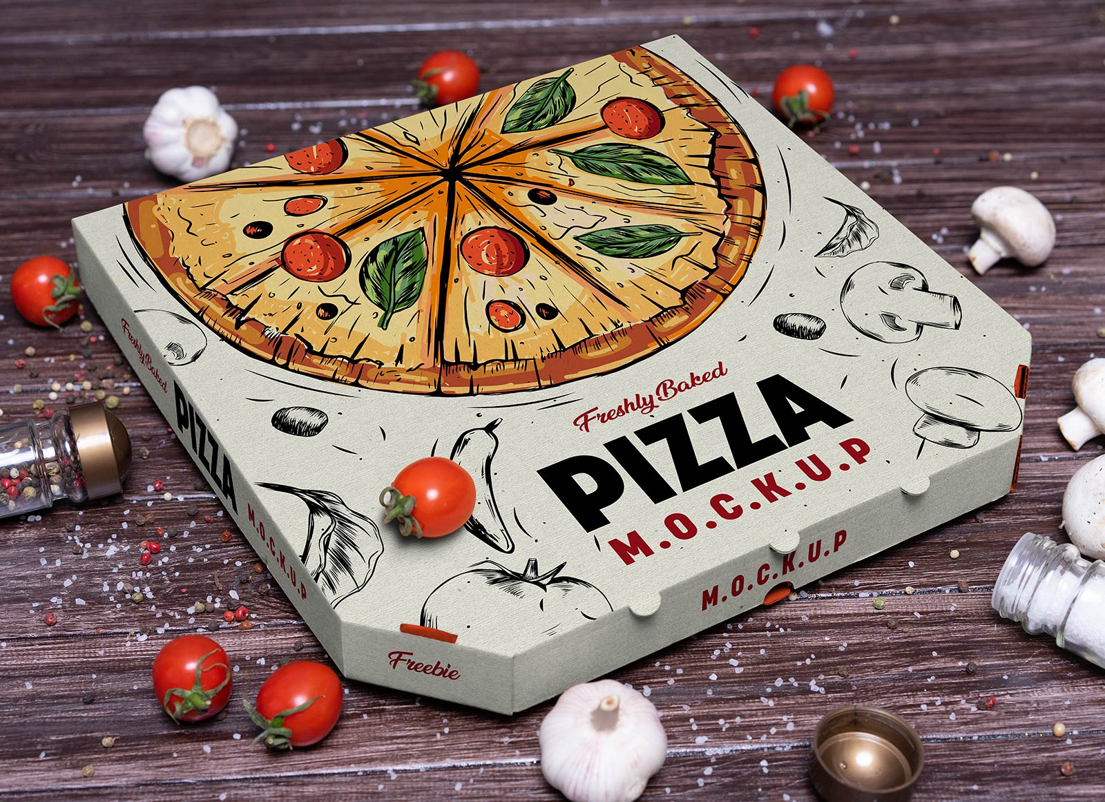 Maqueta de cajas de pizza