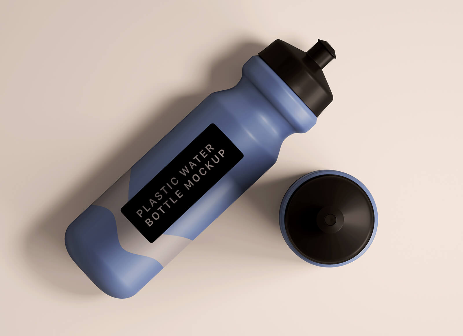 Maqueta de botellas de agua deportiva de plástico