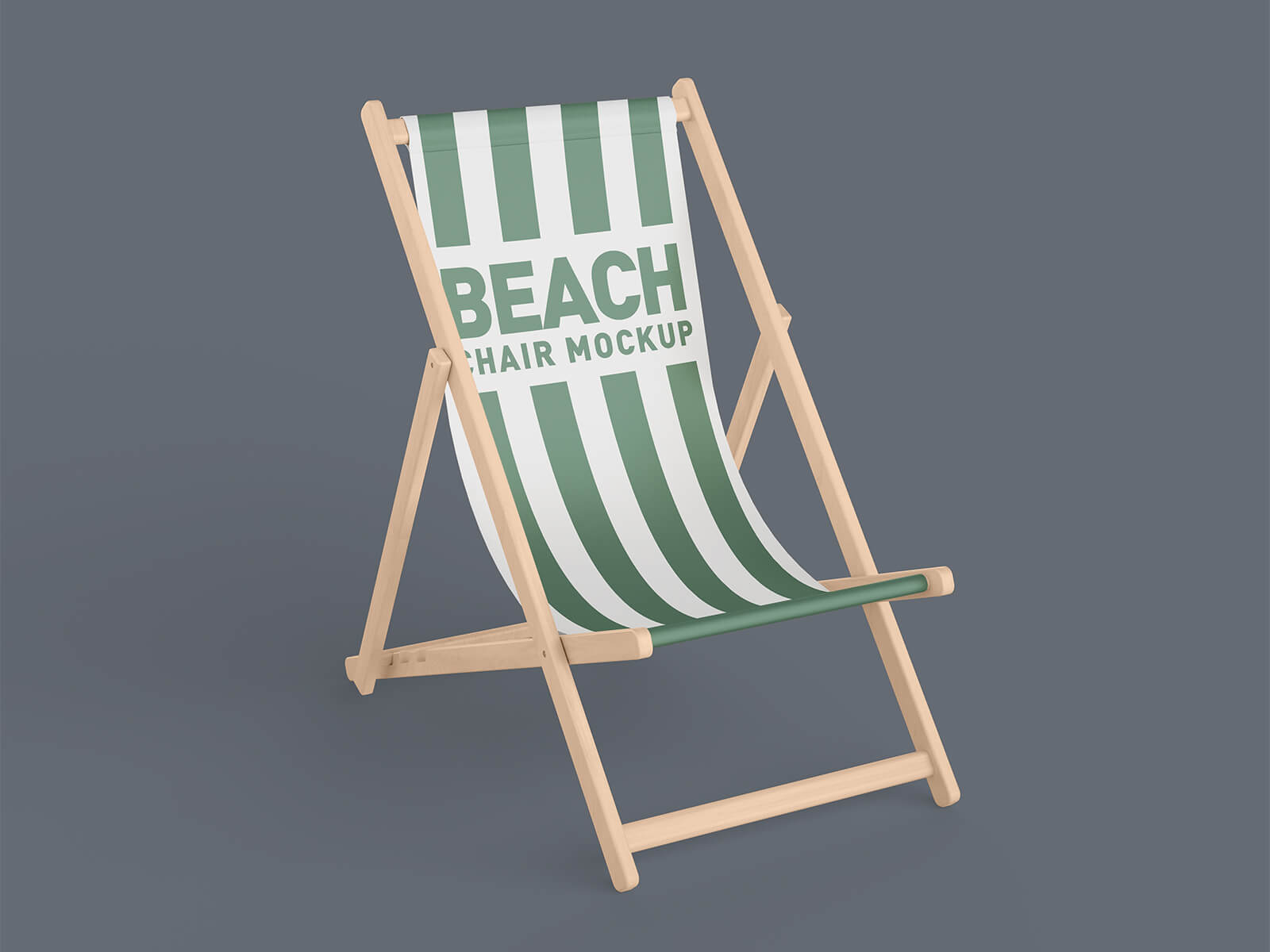 Portable Wooden Beach Chair Mockup Set