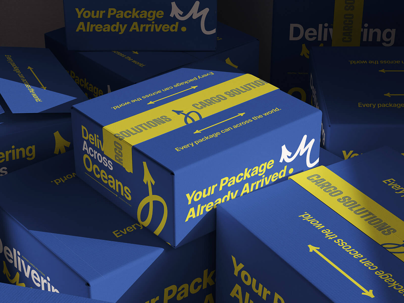 Premium-Mailer-Paketzustellungsbox-Mockup