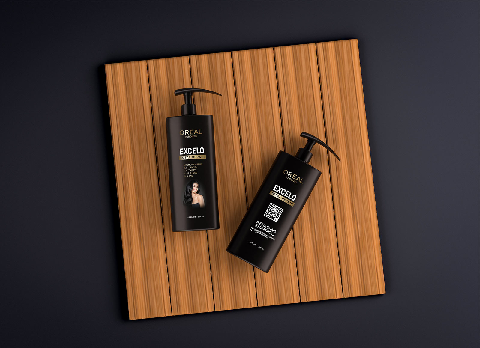 Pompe Spray Bouteille de shampooing noir Mockup