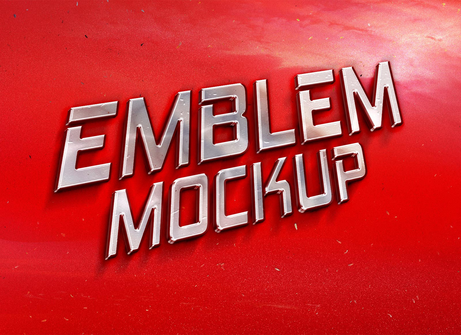 Retro Car Emblem 3D Logo Mockup
