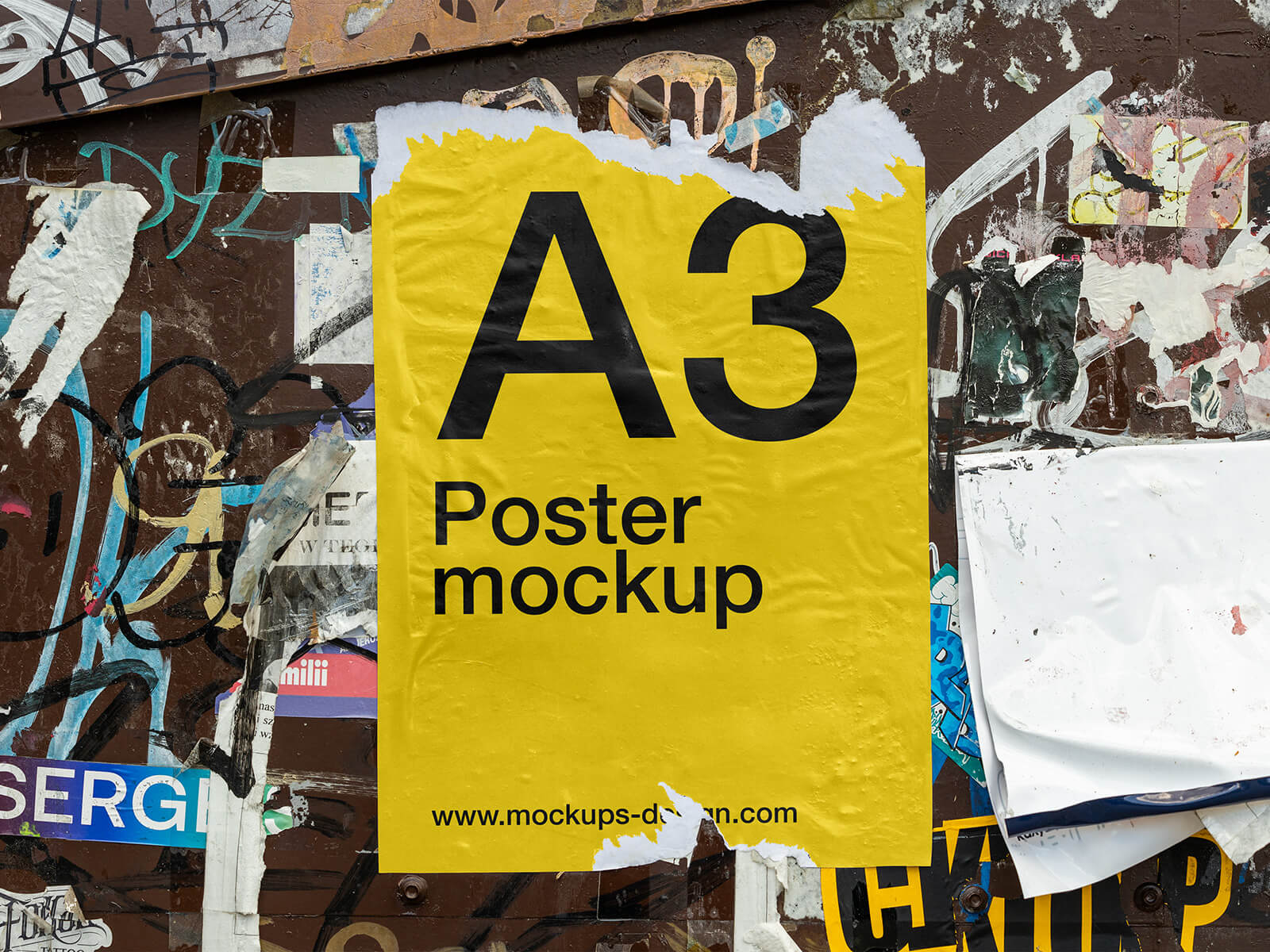 A3 Ripped Off / Torn Paper Poster Mockup