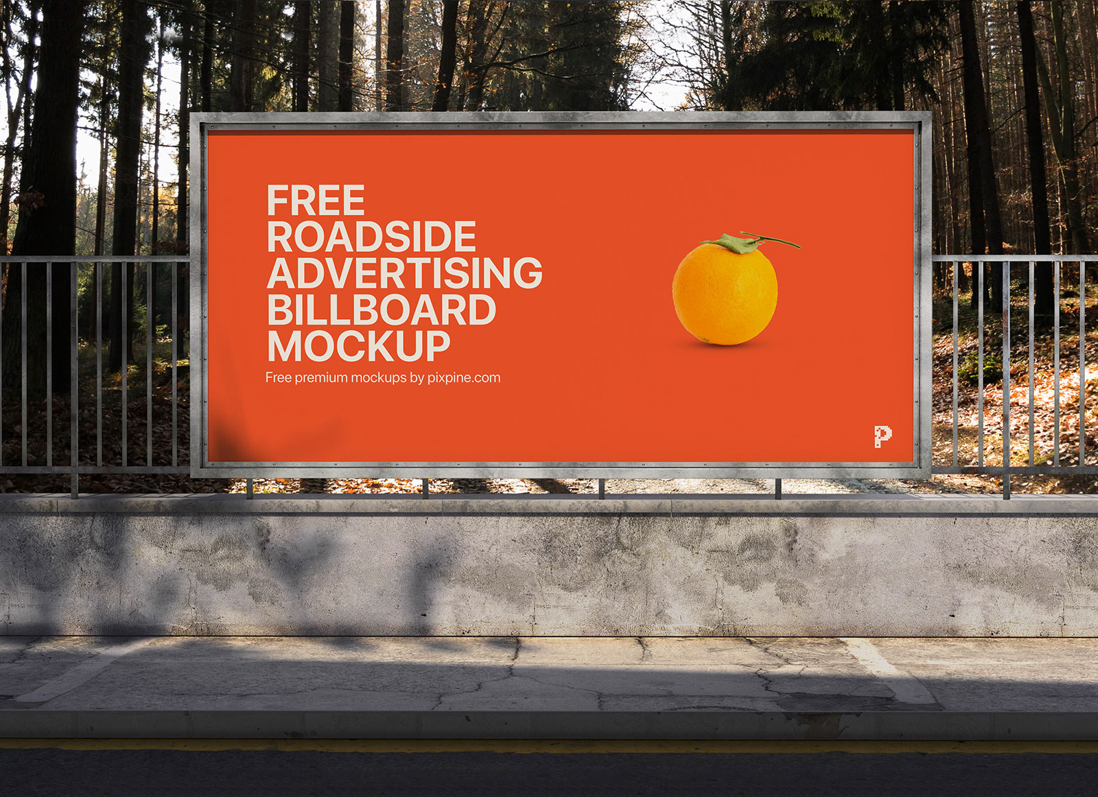 道端の広告ビルボードモックアップ