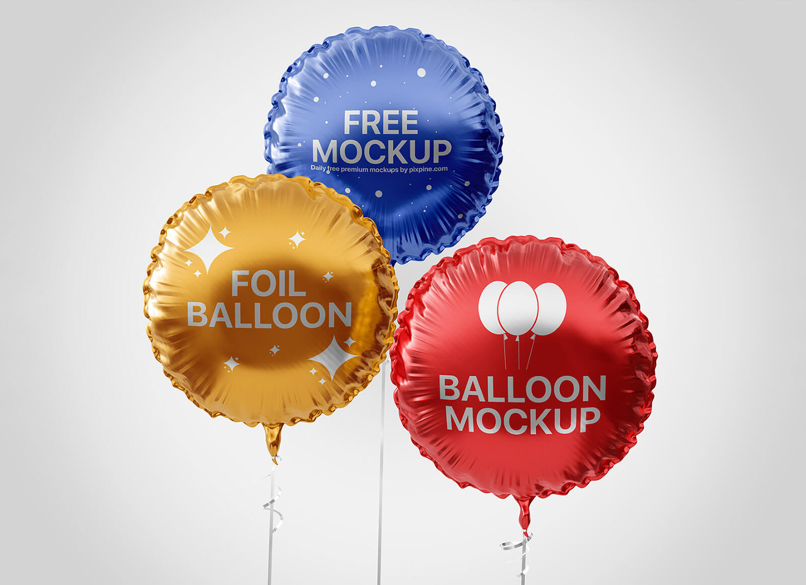 Round Foil Helium Balloon Mockup