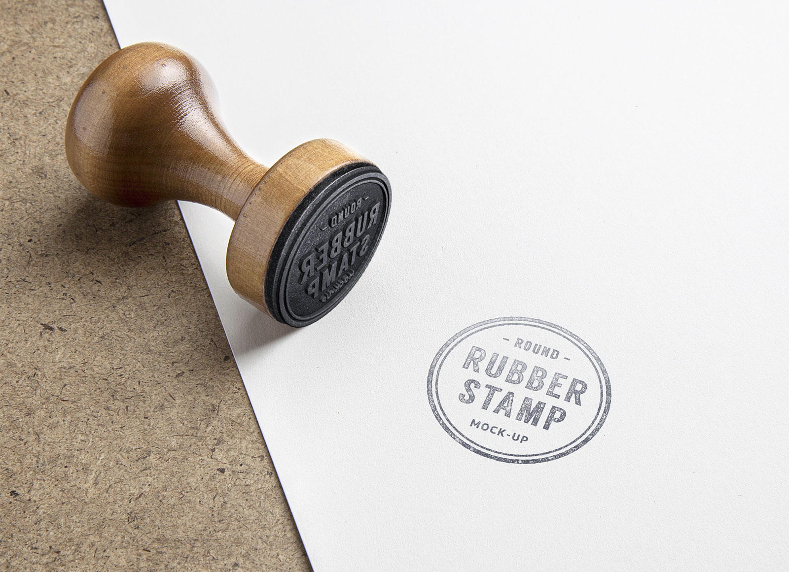 Round Shape Rubber Stamp Mockup