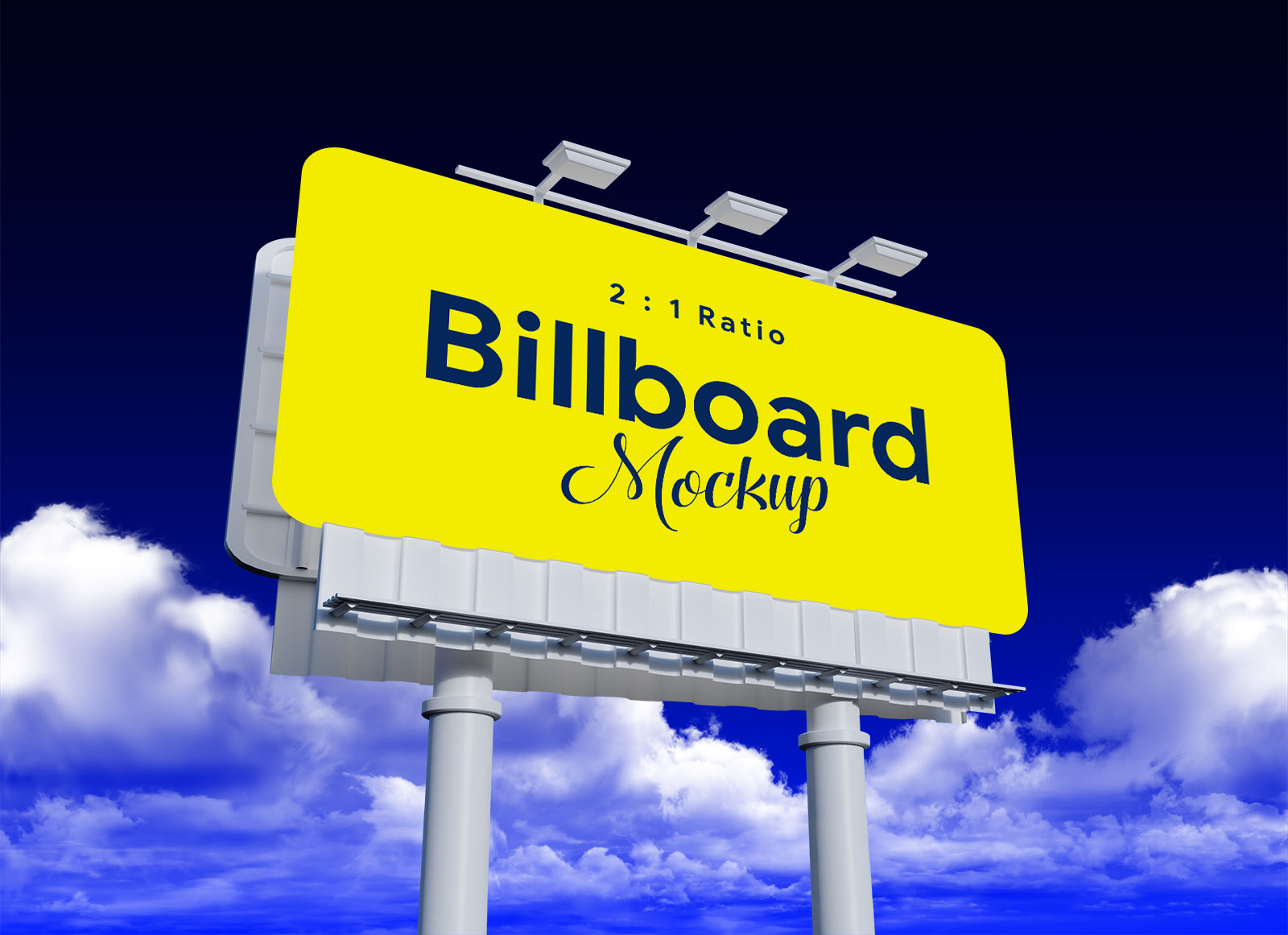 Corners arrondis Billboard / Hoarding Mockup