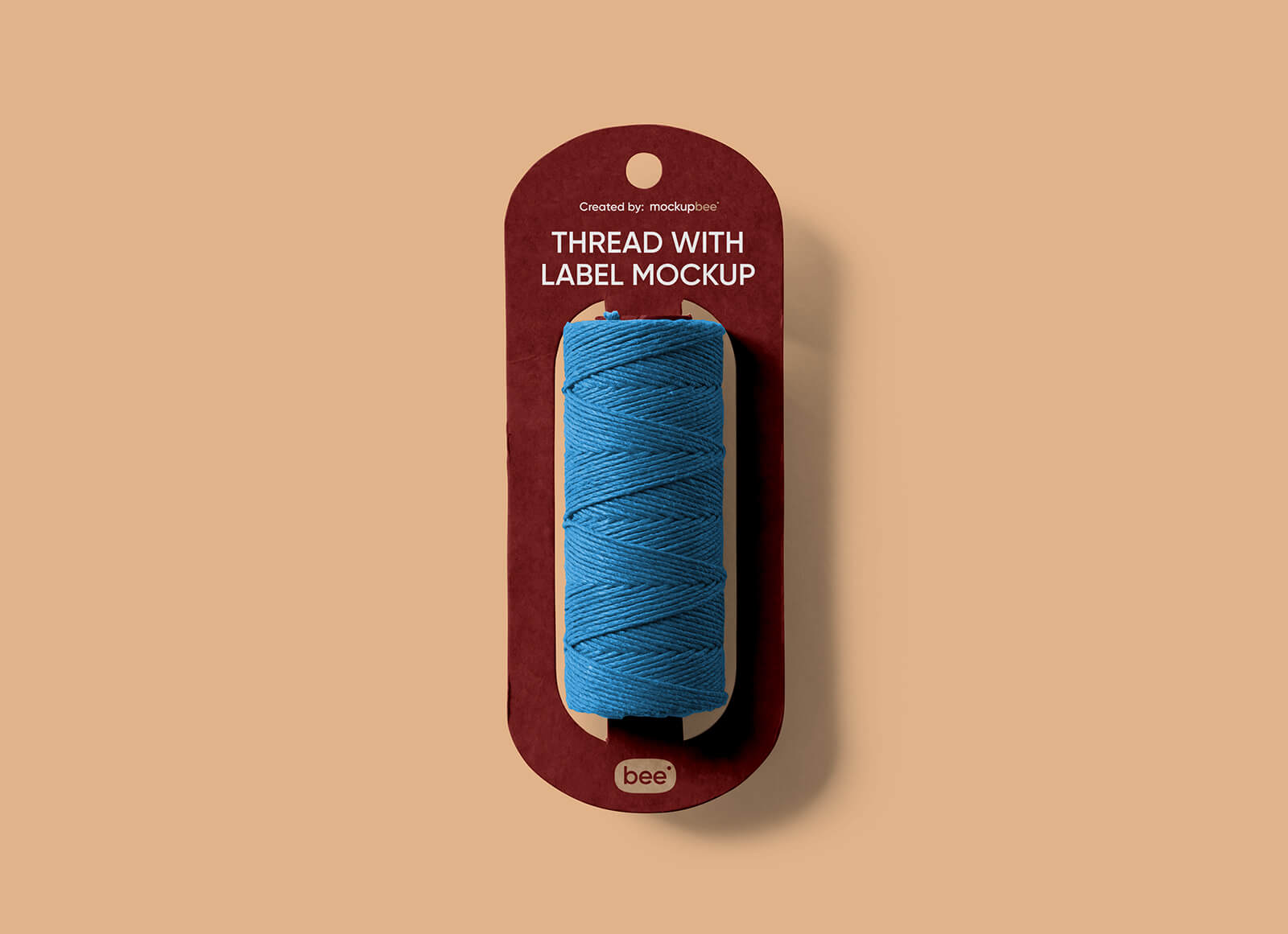 Sewing Thread Spool With Label Mockup