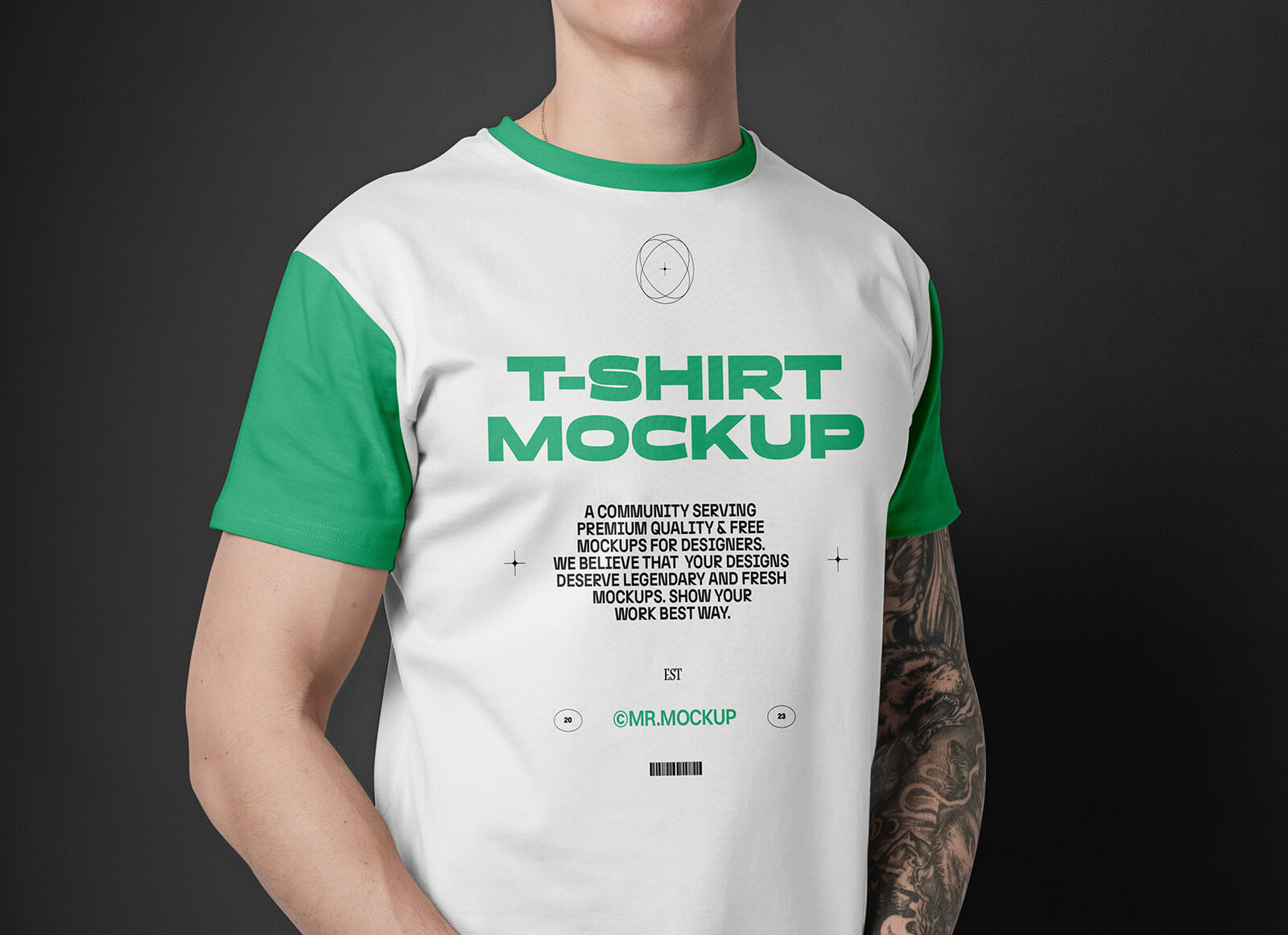 Kurze Ärmel Front T-Shirt Mockup