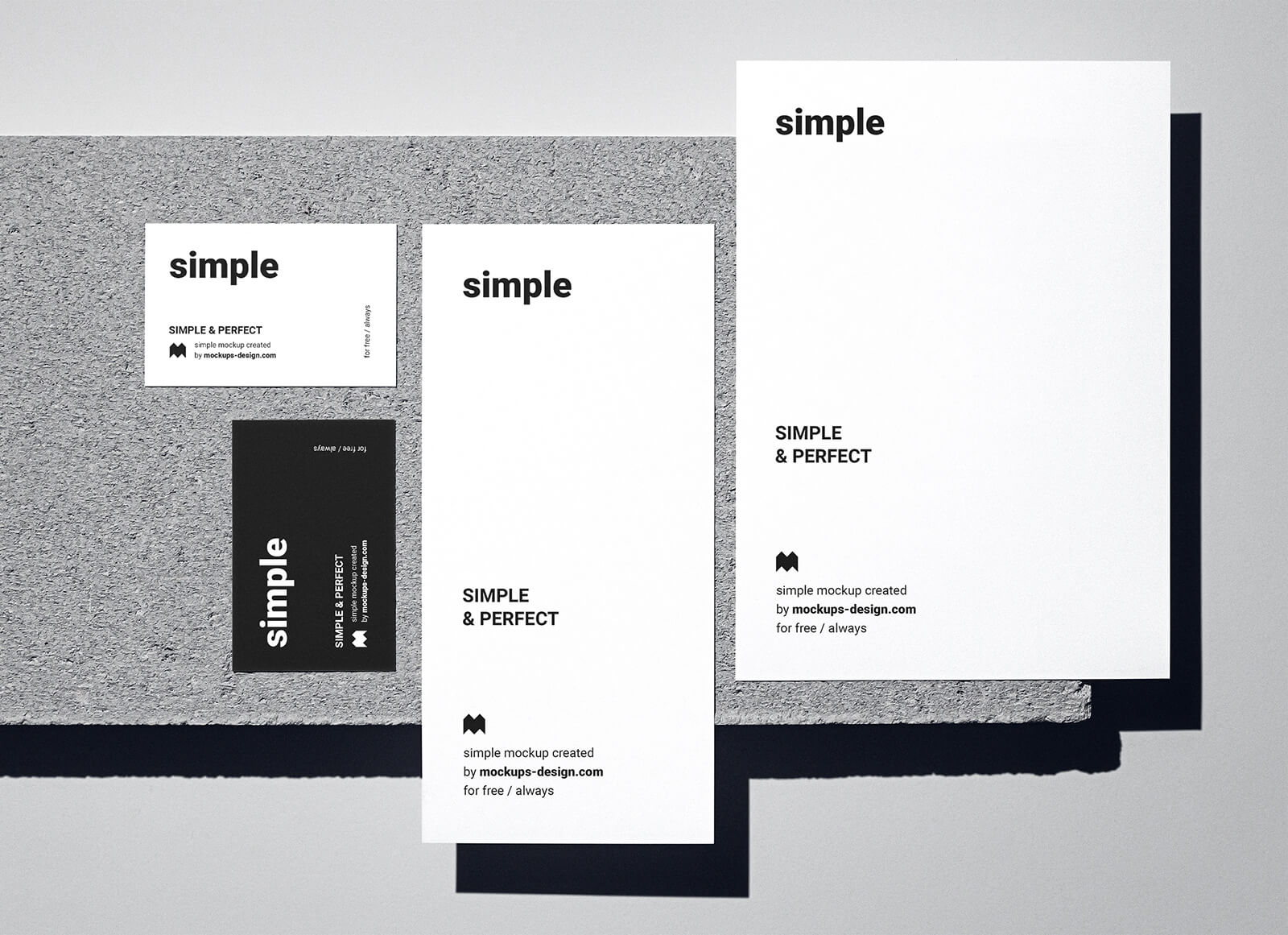 Maqueta de papelería simplista