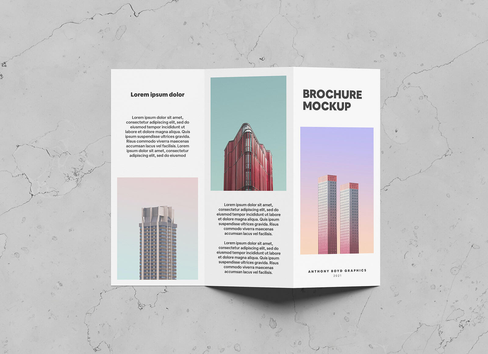 Single Side Tri-Fold Brochure Mockup