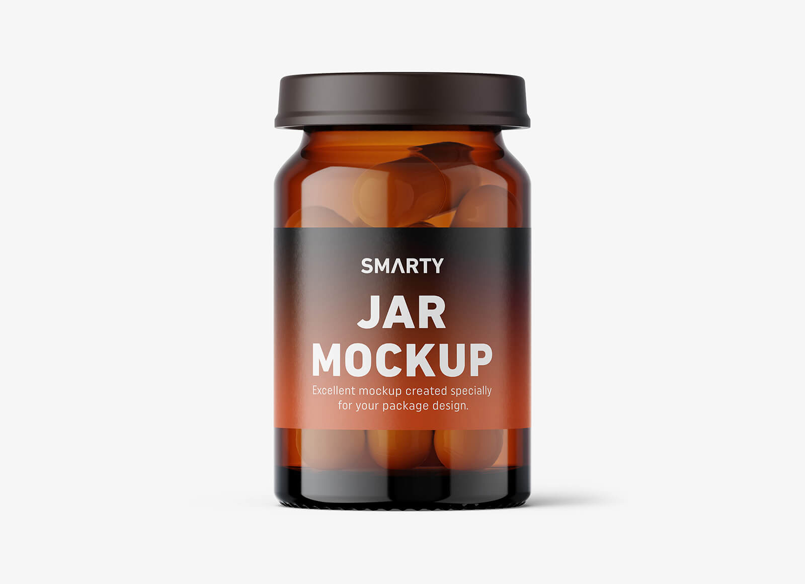 Amber Capsules Jar Mockup