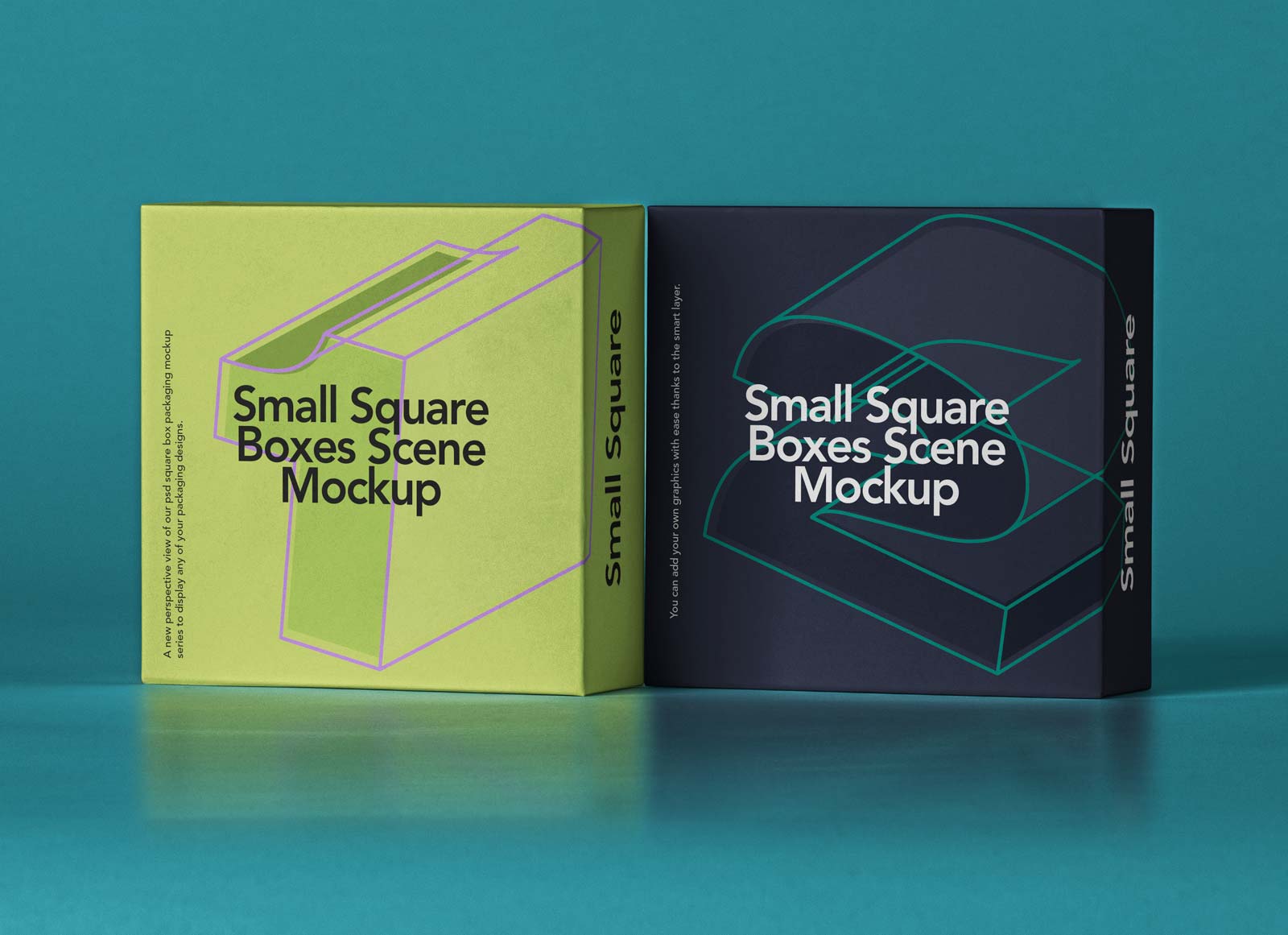 Small Square Boxes Packaging Mockup