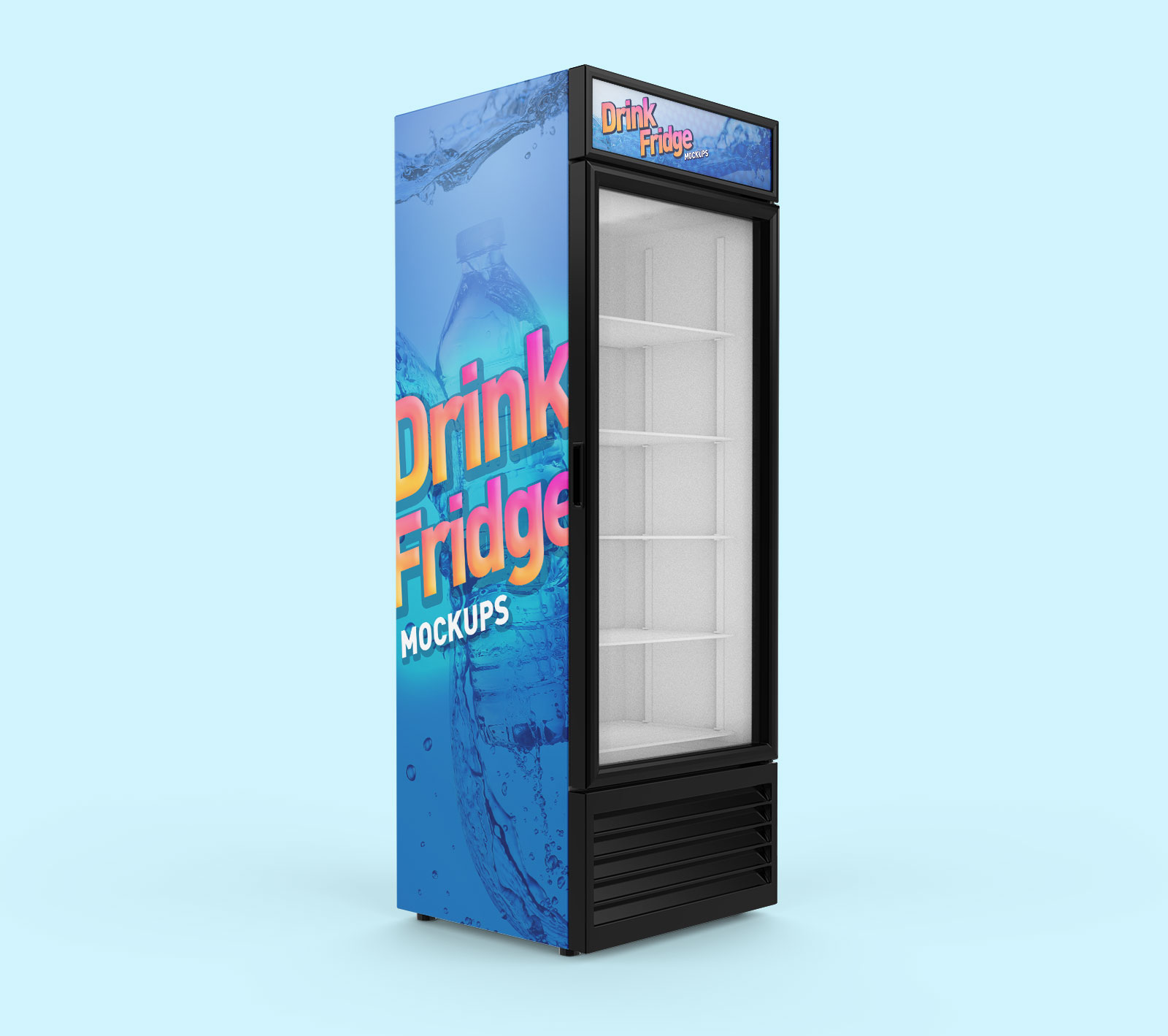 Soft Drinks Fridge / Refrigerator Mockup Set