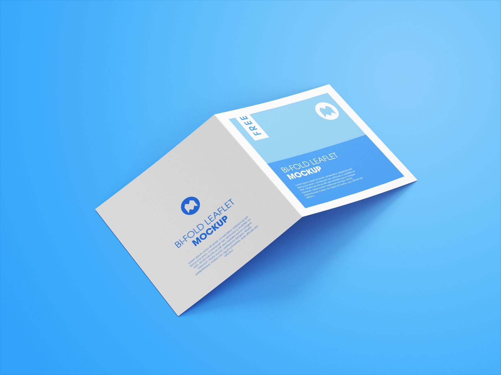 Premium Square Bi-Fold Brochure Mockup Set