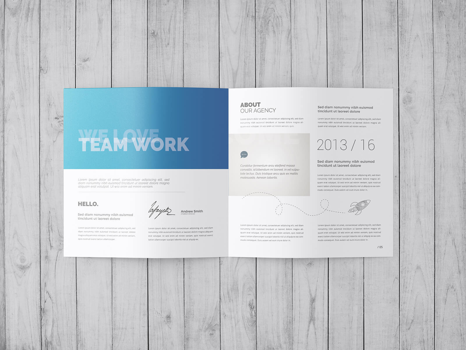 Square Bi-Fold Brochure Mockup Set
