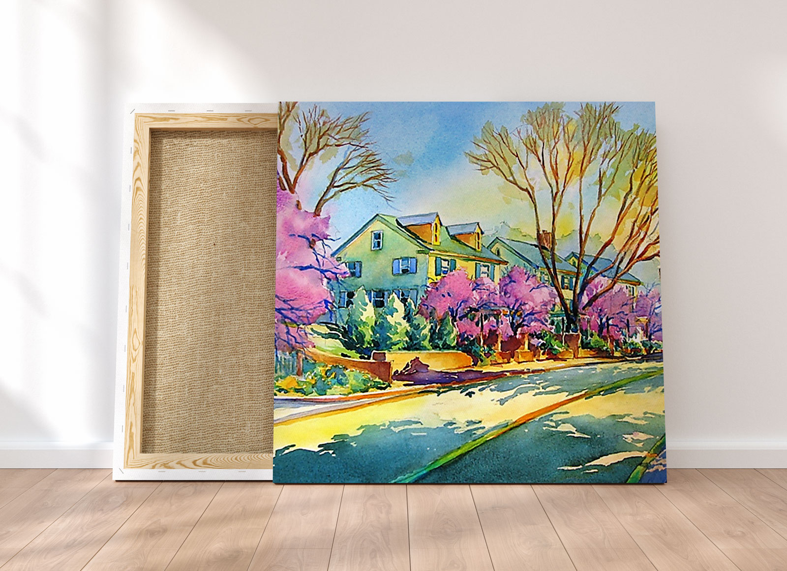 Square Stretched Canvas Painting Frame Mockup