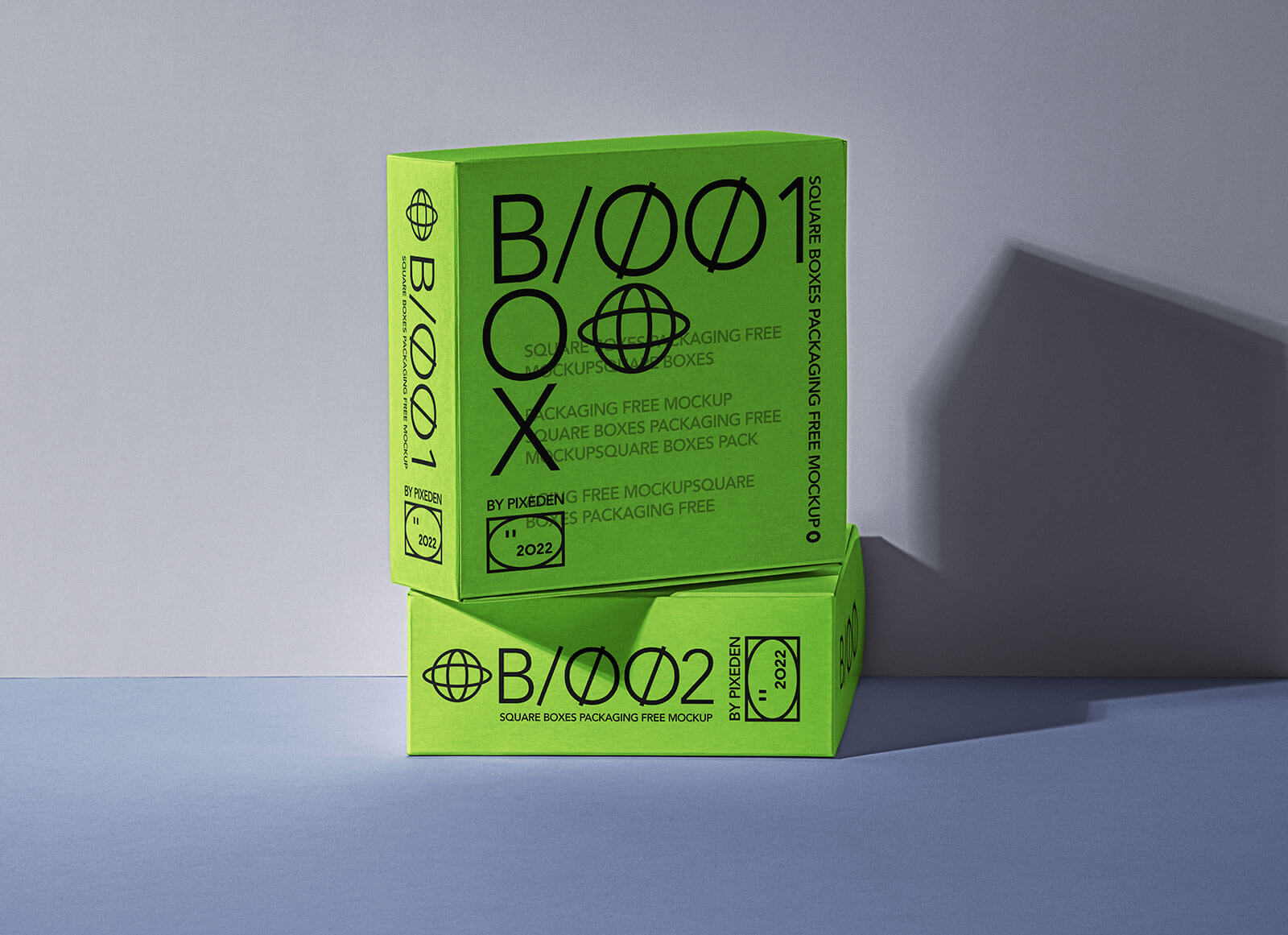 Square Product Packaging Boxes Mockup