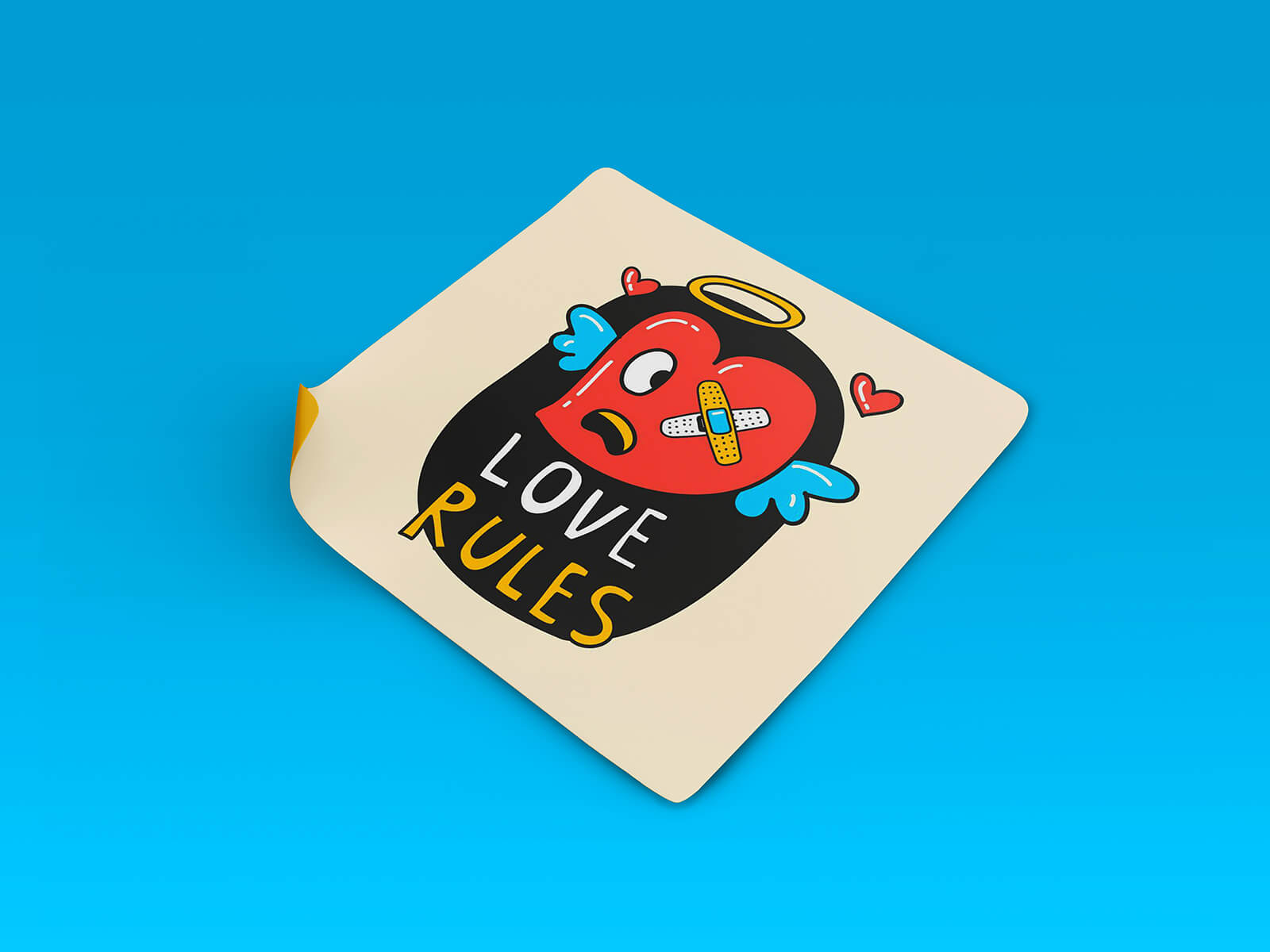 Square Sticker Mockup | Free PSD Templates