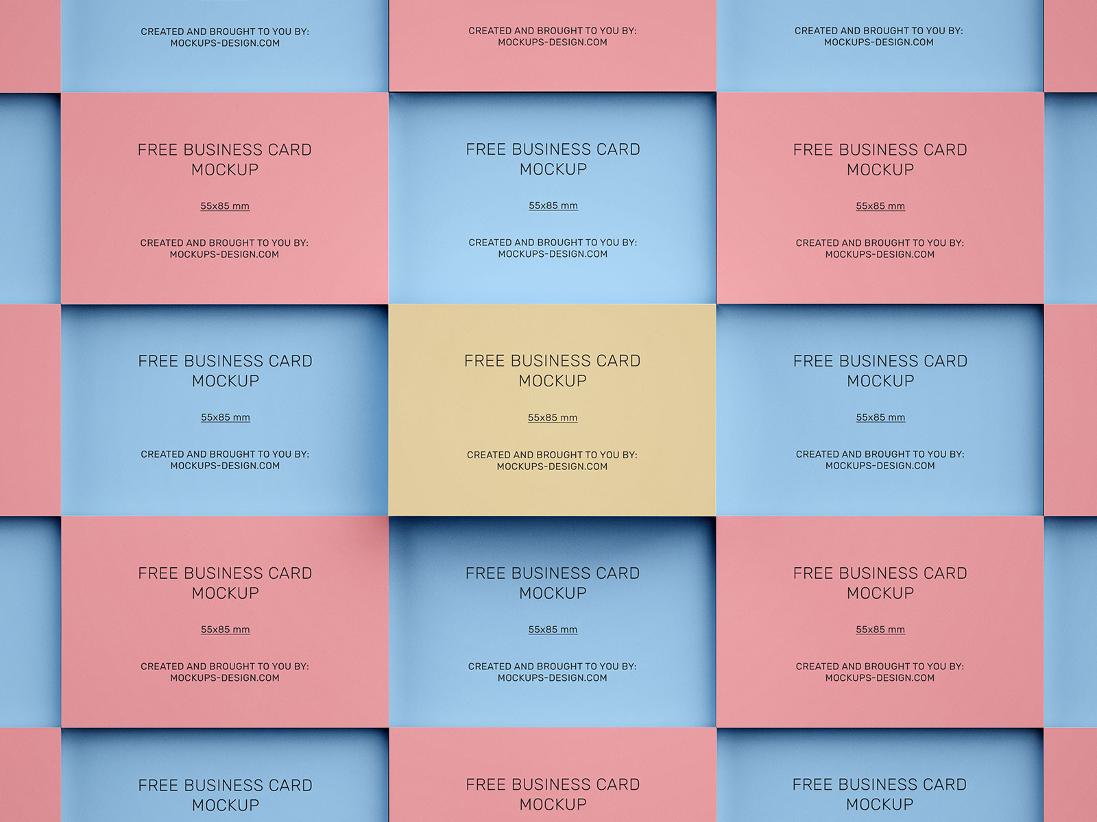 Stacked Multiple Business Card Mockup Set