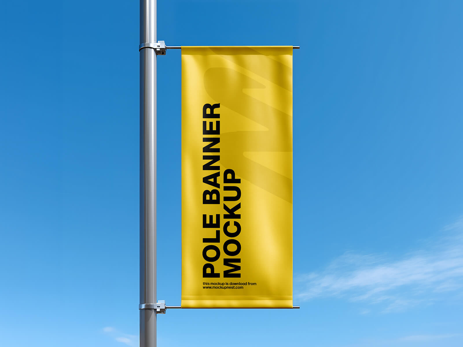 Street Lamp Post Pole Banner Mockup