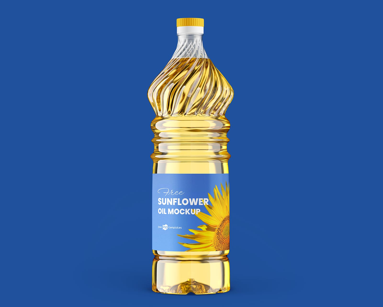 Sonnenblumen -Speiseölflasche Mockup Set