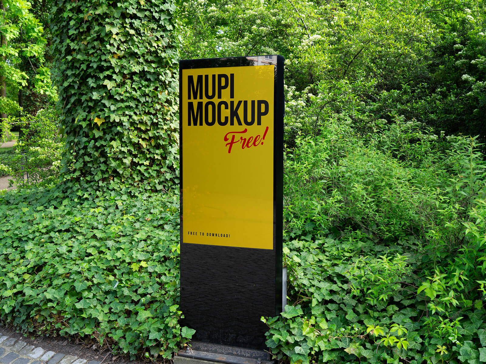 Surrounded With Trees Outdoor Mupi Mockup