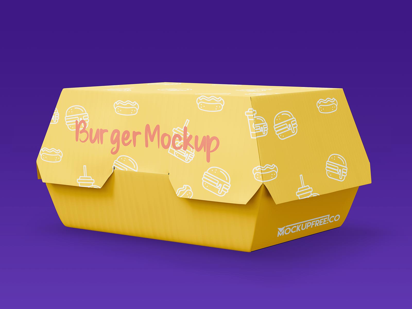 Takeaway Burger Food Packaging Mockup Set