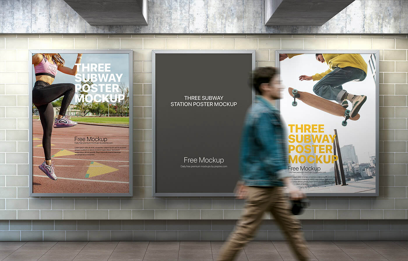 Trois affiches de la station de métro Made