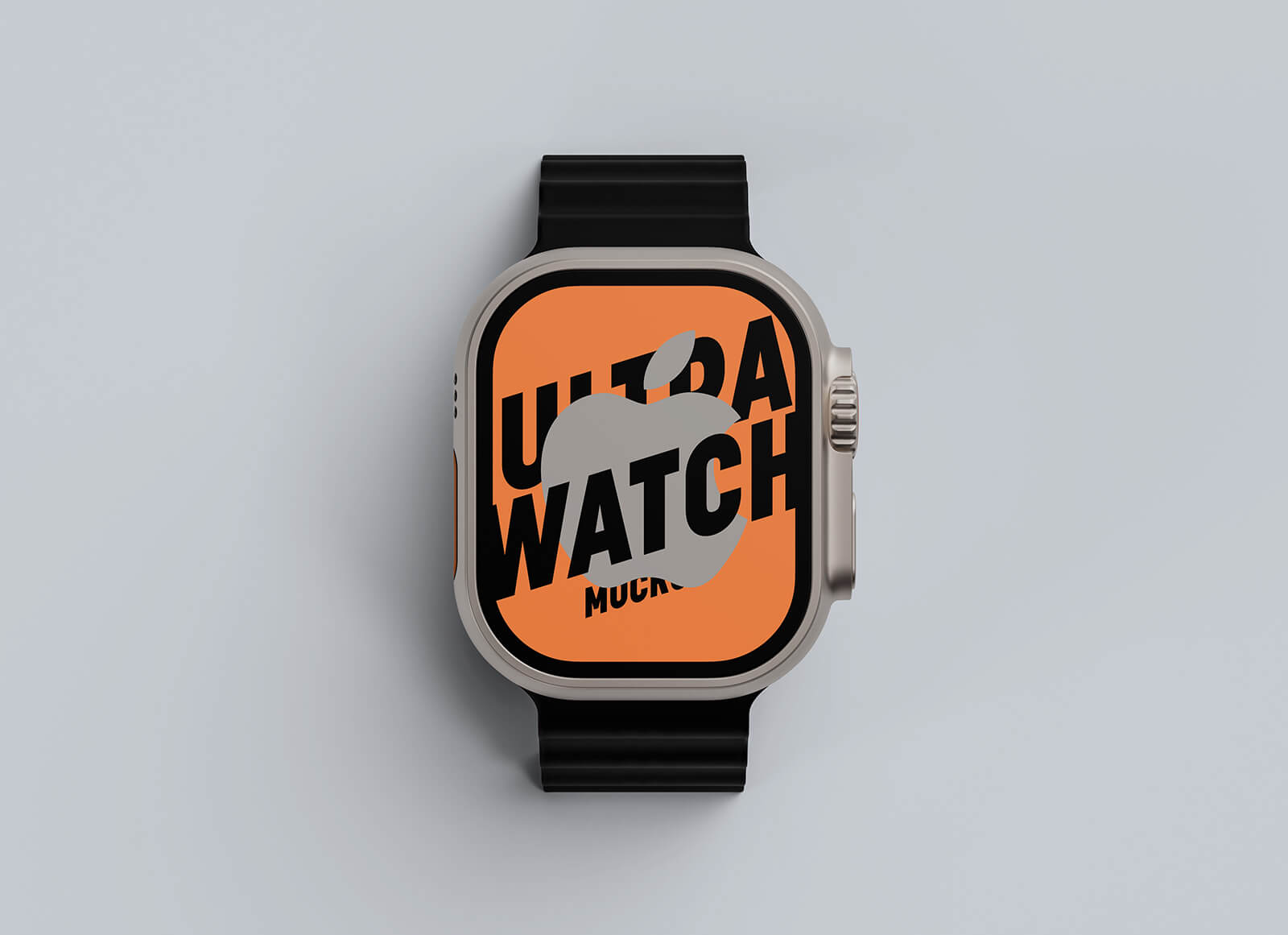 Apple Ultra Watchのトップビューモックアップ