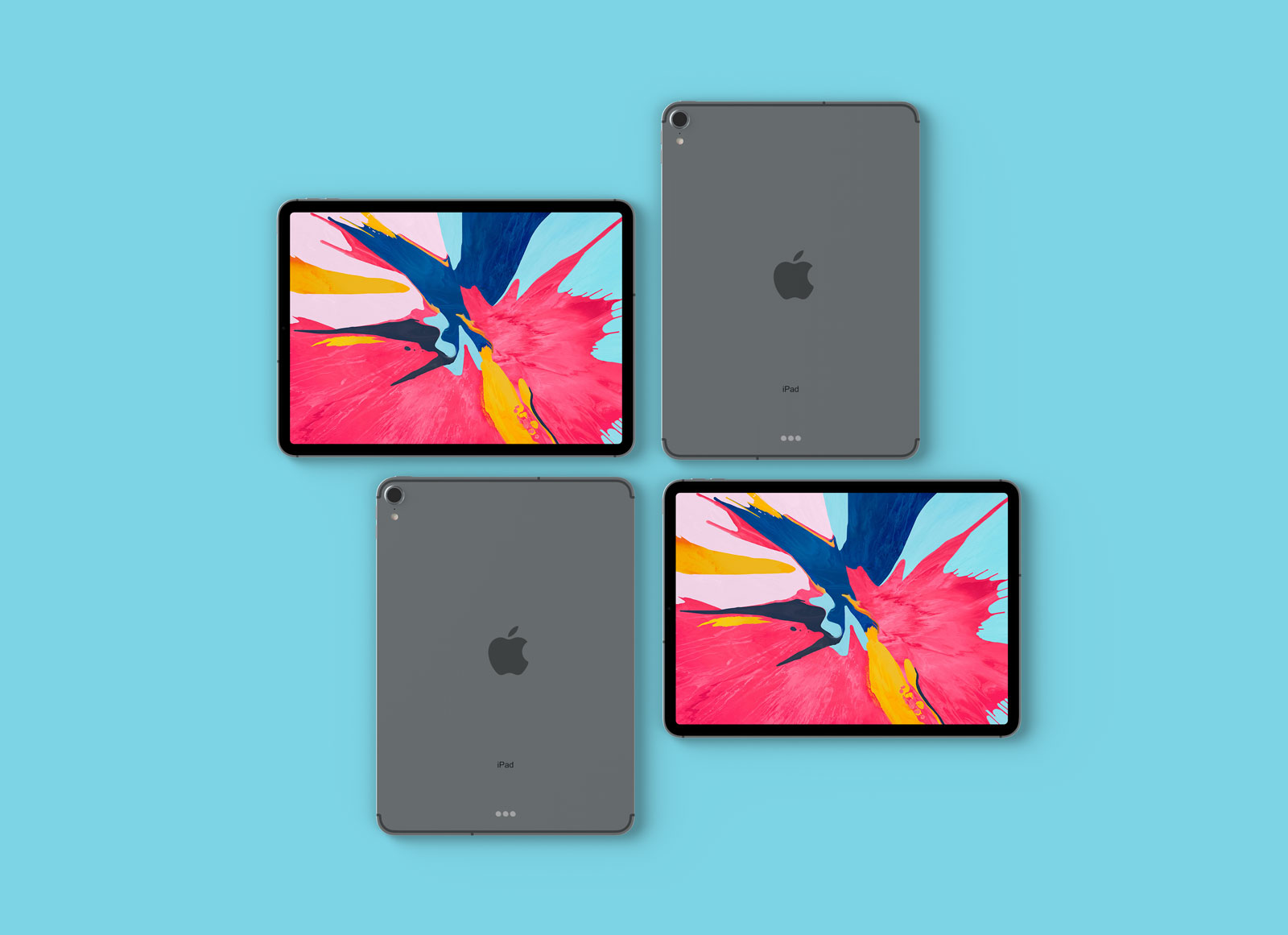 Top -Ansicht von Apple iPad Pro 2018 Mockup